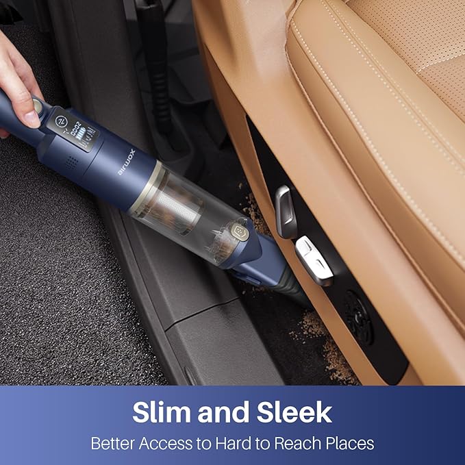 Cordless Handheld Vacuum, 12KPA High Power Hand held Vacuum with Brushless Motor and LED Screen, for Car and Home Cleaning