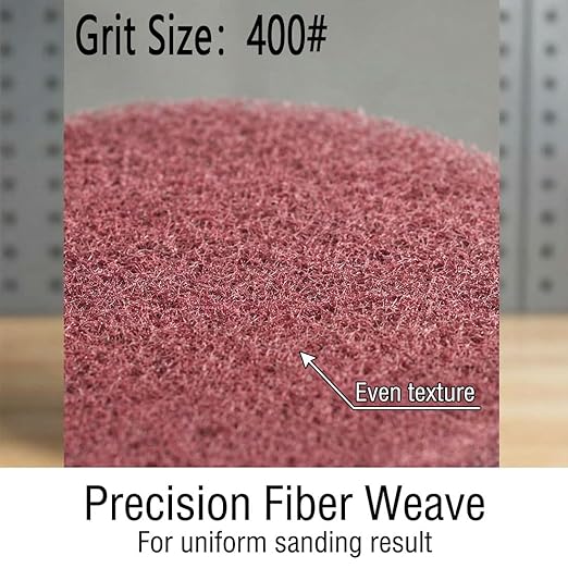 4 Inch 400 Grit Drill Brush Scrubber Scouring Pads, 20 Pcs Hook & Loop Power Scrubber Scour Pad for Rotary Tools, Random Orbital Sander (Red)