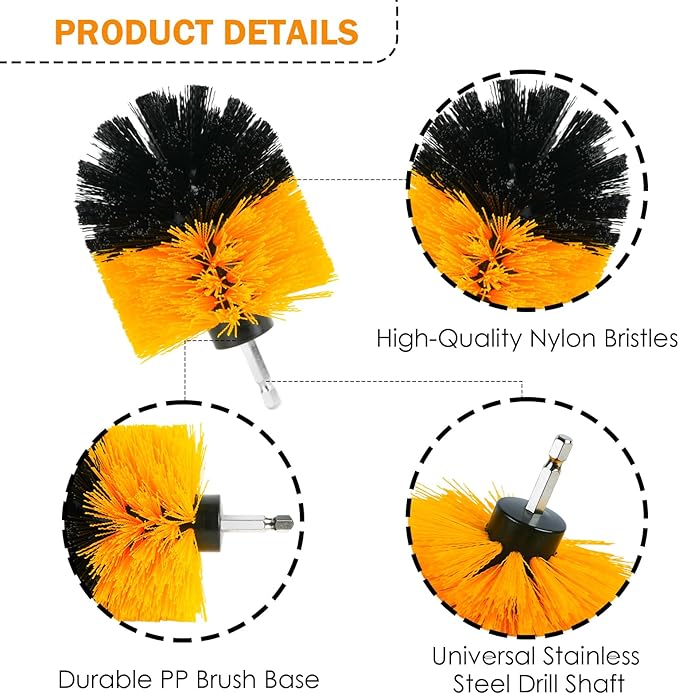 18PCS Drill Brush Attachments Set, Power Cleaning Scrub Brushes with Scrub Pads, Sponge, Extend Long Attachment, Cleaning Brush Supplies for Bathroom Bathtub, Grout, Tile, Sinks, Corners, Car Wheel
