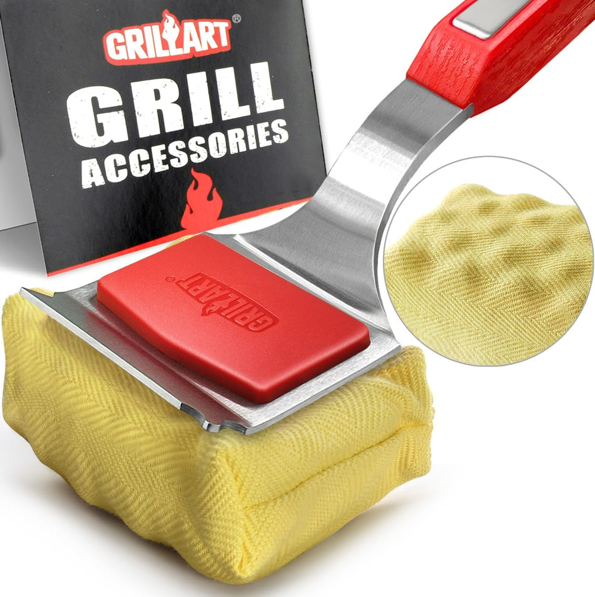 SteamWizards Grill Brush Bristle Free, Seamless-Fit Scrub Scraper