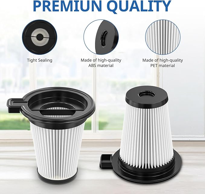 4 Pack Replacement Filters Compatiable with Wyze Cordless Vacuum Cleaner, Removable and Washable HEPA Filter Accessories Part Set with 1 Cleaning Brush for Wyze Handheld Cordless Vacuum Cleaner