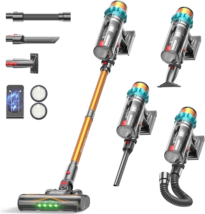 ElecKeys Cordless Vacuum Cleaner, 650W 55KPA 70Mins Vacuum Cleaners for Home, Self-Standing Stick Vacuum with Touch Screen, Anti-Tangle, Lightweight Wireless Vacuum for Hard Floor/Carpet/Pet Hair/Car