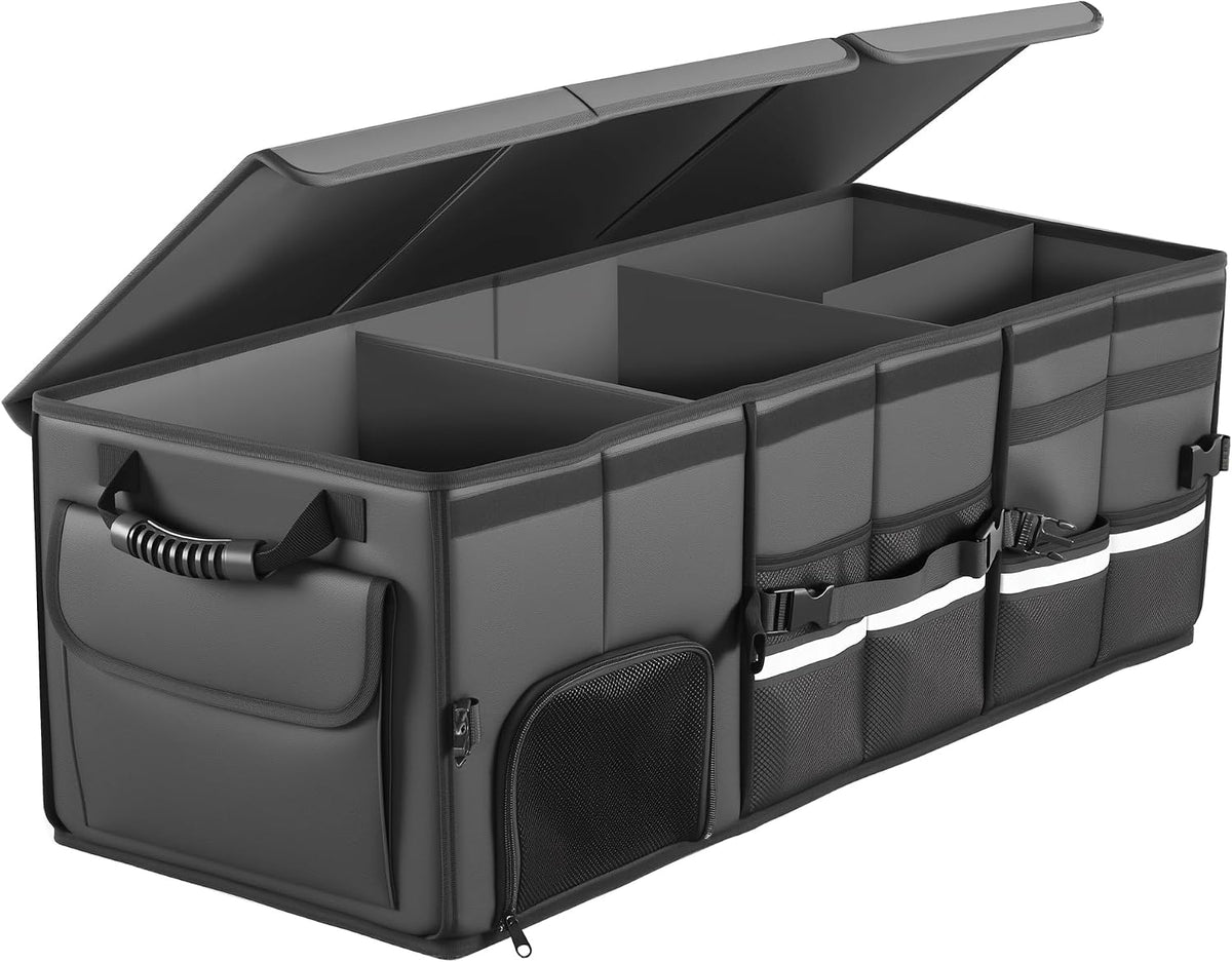 Car Trunk Organizer, 3 Compartment Collapsible Trunk Storage