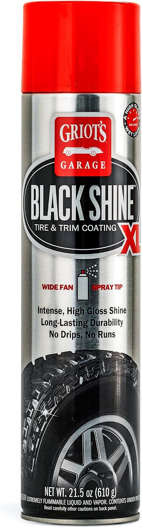 Griot's Garage Black Shine Tire and Trim Coating, Water-Resistant Dressing, Provides a High-Gloss Finish, Rain, and UV P