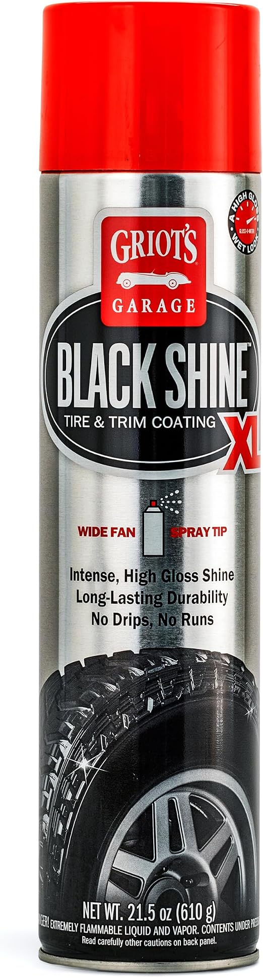 Griot's Garage Black Shine Tire and Trim Coating, Water-Resistant Dressing, Provides a High-Gloss Finish, Rain, and UV P