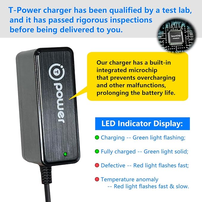 T POWER 26V Fast Charger for Alloyman Electric Spin Scrubber Qimedo 1200 RPM 1000RPM 20V Cordless Cleaning Brush with Adjustable Extension Arm Cleaning Brush Ac Dc Adapter Class 2 Power Supply