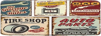 Antique Car Bath Mat 1950s License Plate Retro Country Garage Antique Accessories American Repair Poster Nostalgic Lette