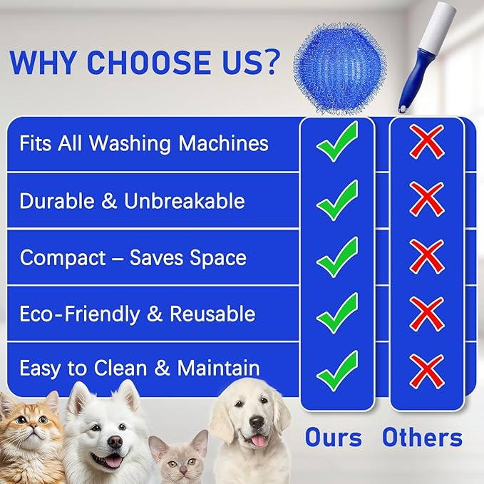 12 PCS Pet Hair Remover for Laundry, Washing Machine Fur Catcher, Effective Cat Dog Laundry Pet Hair Catcher for Clothes, Sheets, Towels, Fleece Blankets, Won’t Damage Fabric