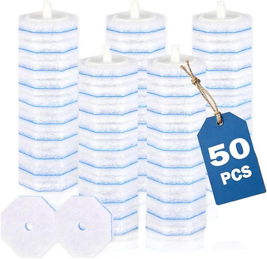 50 Count Disposable Toilet Wand Refills, 5X Cleaning Power Scrubber Refill, Bathroom Cleaning Supplies, No Falling Apart, Fresh Fragrance