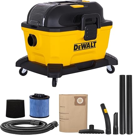 DEWALT 20V MAX Cordless Wet Dry Shop Vac 6 Gallon, Portable Vacuum Cleaner with Powerful Suction, Blower Function, On-Board Storage, Jobsite & Garage Vacuum, Tool Only, DXCVXA06B - Cleanova