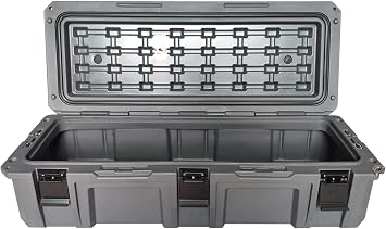 Overland Vehicle Systems 40100021 Dark Gray 117 QT Dry Box Storage with Drain and Bottle Opener | Waterproof Seal | Heav