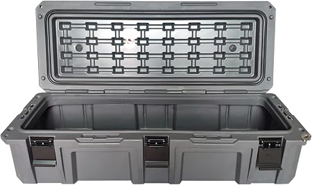Overland Vehicle Systems 40100021 Dark Gray 117 QT Dry Box Storage with Drain and Bottle Opener | Waterproof Seal | Heav