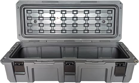 Overland Vehicle Systems 40100021 Dark Gray 117 QT Dry Box Storage with Drain and Bottle Opener | Waterproof Seal | Heav