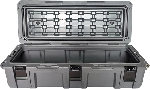 Overland Vehicle Systems 40100021 Dark Gray 117 QT Dry Box Storage with Drain and Bottle Opener | Waterproof Seal | Heav