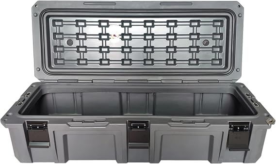 Overland Vehicle Systems 40100021 Dark Gray 117 QT Dry Box Storage with Drain and Bottle Opener | Waterproof Seal | Heav
