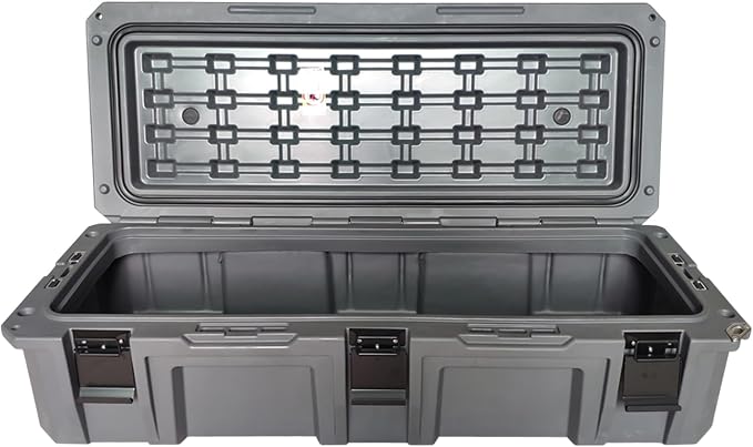 Overland Vehicle Systems 40100021 Dark Gray 117 QT Dry Box Storage with Drain and Bottle Opener | Waterproof Seal | Heav