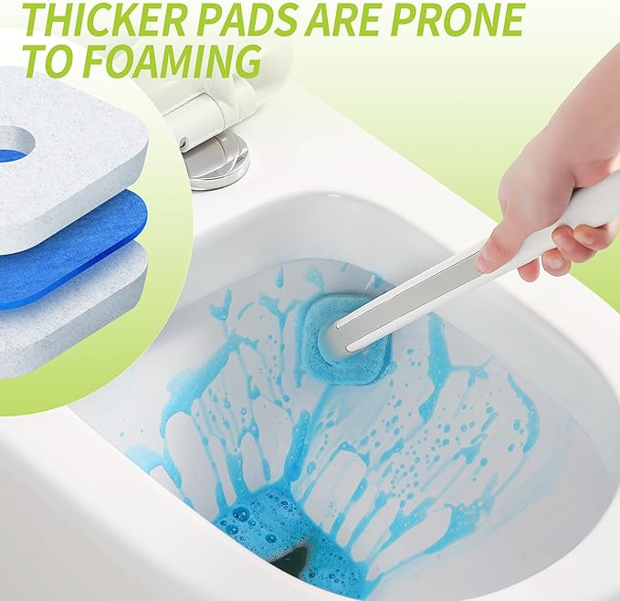 Toilet Bowl Cleaner Wand Refills Compatible with CLOROX, 21 Count Disposable Toilet Brush Refills, Replacement Heads for Toilet Cleaning System