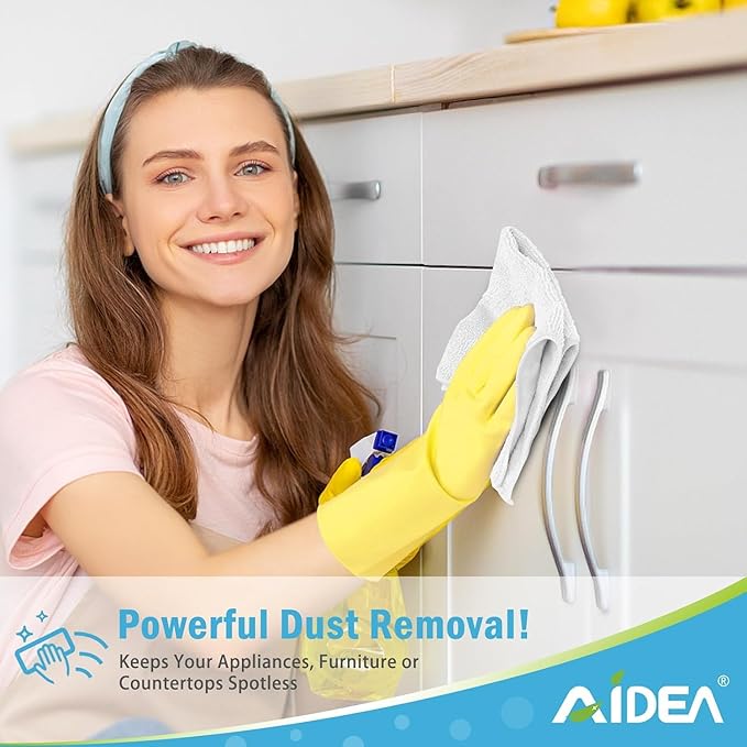 AIDEA Microfiber Cleaning Cloth White-800PK, Soft Microfiber Towels for Cars, Absorbent Cleaning Rags, Lint-Free Streak-Free Wash Cloths for House, Kitchen, Window,11.5"×11.5"