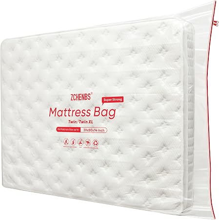 ZCHENBS® - Twin/Twin XL Mattress Bags for Moving, Waterproof Mattress Storage Bag with Zipper, Heavy-Duty 5 Mil Ultra-Th