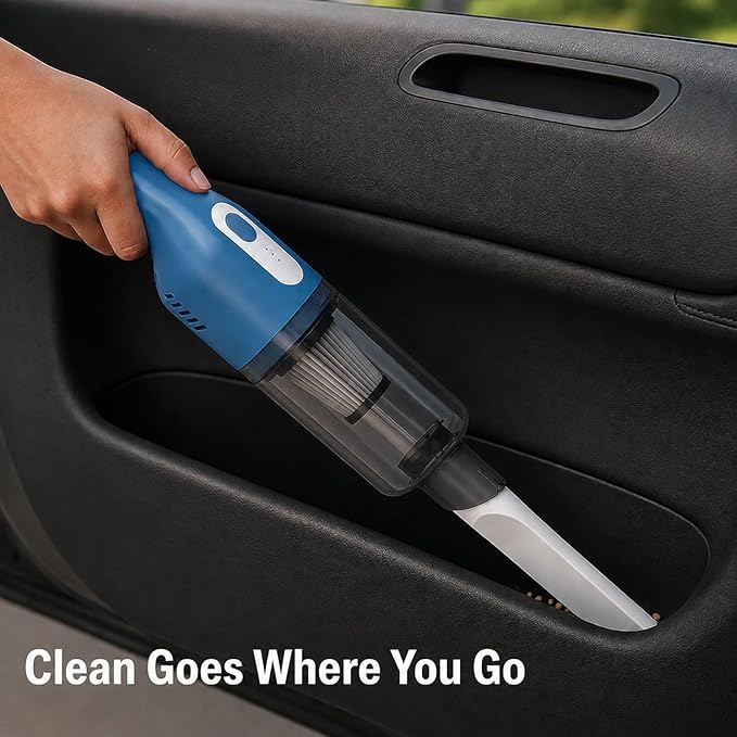 catsMeow Cordless Handheld Vacuum, Lightweight Portable Car Vacuum Cleaner with Crevice & Brush Tools, USB-C Rechargeable, Ideal for Cars, Quick Cleanups & Tight Spaces