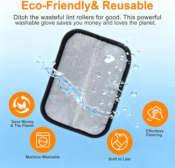 Pet Hair Removal Glove,Reusable Electrostatic Pet Hair Remover Glove,Washable Grooming Tool for Cats, Dogs, Furniture, Car Seats, & Carpets(1 Piece)