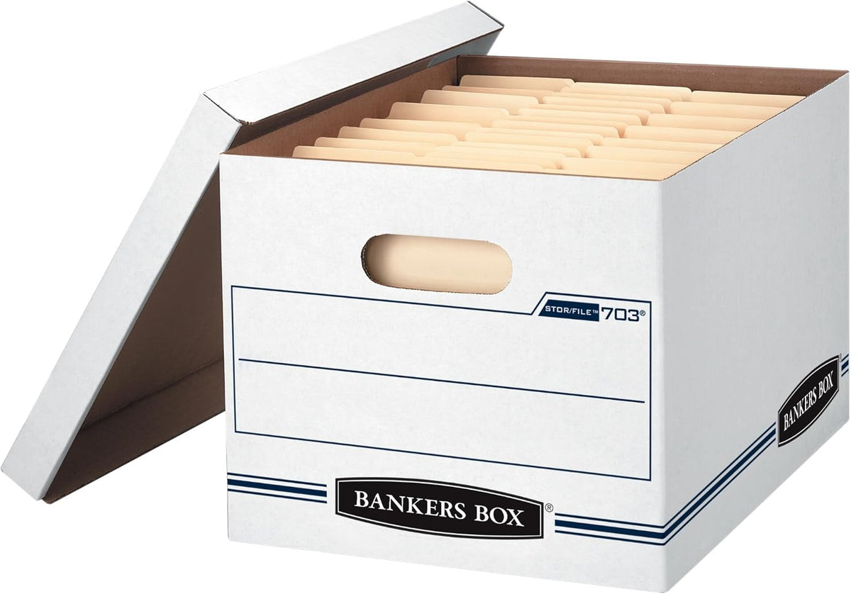 12-Pack Basic-Duty File Storage Box with Lid, Letter/Legal