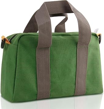 Small Tool Bag, Canvas Tool Storage Bag, Large Capacity Multipurpose Zipper Soft Tote Organizer Pouch for Electrician, P