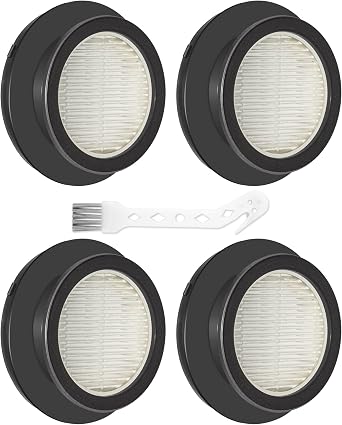 4 Pack X7A HEPA Filter Replacements Compatible with SunSare X7A-US Cordless Stick Vacuum Cleaner with Touch Screen and SunSare X7A Handheld Vacuum Cleaners for Home, 4 HEPA Filters, 1 Cleaning Brush - Cleanova