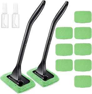 Frienda 2 Set Windshield Cleaner Tool Inside Car Windshield Cleaning Wand Auto Window Cleaner with Detachable Handle, 8 