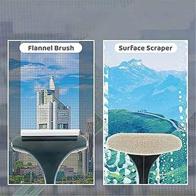 Multifunctional Screen Brush ，2 in 1 Window Cleaner Brush，Extendable Window Cleaning Tool Multifunctional Screen Brush Wet and Dry Glass Cleaning Brush (Green + White)
