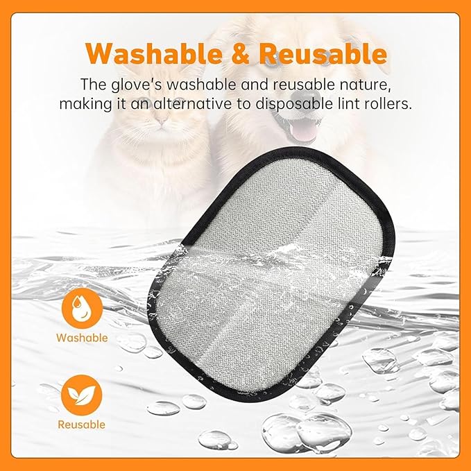 Pet Hair Removal Glove, Pet Hair Remover Gloves for Cats & Dogs Hair Remover, Magic Brush Pet Hair Removal Tool for Furniture, Couch, Car Seats, Clothing(2Pcs)