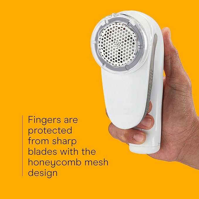 Conair Fabric Shaver and Lint Remover, Rechargeable Portable Clothes Shaver with 3 Settings, Fuzz Remover for Sweaters, Clothing, and Furniture, Large 2-Inch Shaving Head, White