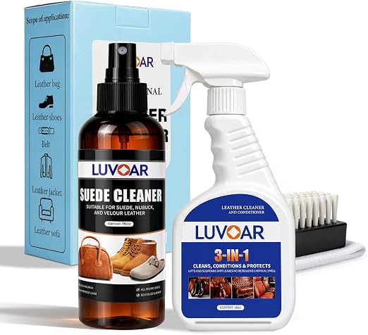 Leather Cleaner and Conditioner Kit - and More for Car Interiors, Apparel, Furniture, Boots & Accessories - with Microfi