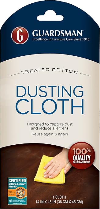 Guardsman Wood Furniture Dusting Cloths - 1 Pre-Treated Cloth - Captures 2x The Dust of a Regular Cloth, Specially Treat