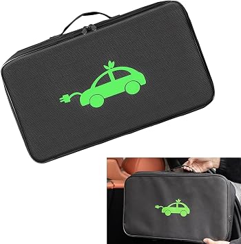 Charger Bag, Portable EV Charging Cable Bags, Waterproof Oxford Cloth Storage Bag for Charger, Jumper Cables, Cords (Rec