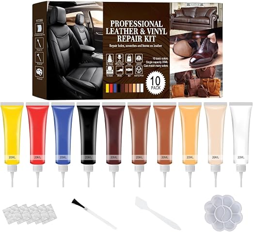 2026 Advanced Leather Repair Gel, Multifunctional Leather Repair Kit for Car Seat, Couch, Vinyl & Jacket, Professional C
