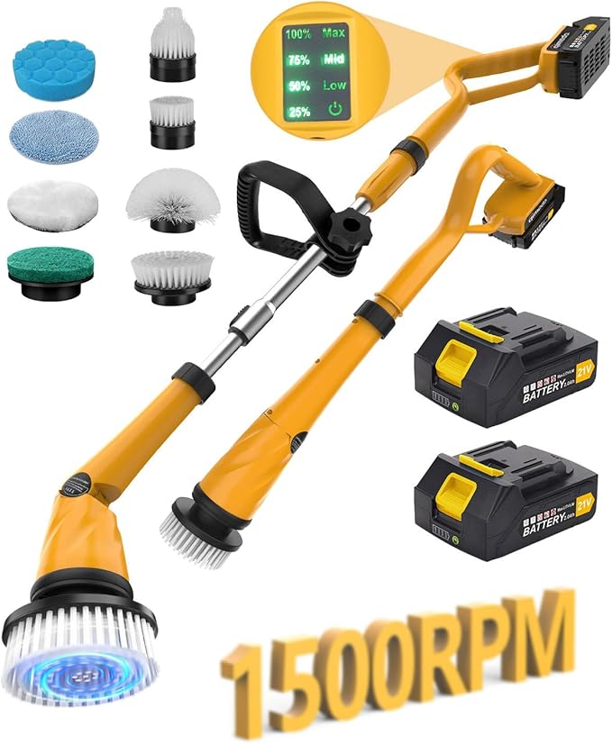 qimedo Scrubber Large Brushes Heads, 8-in-1 Spin Scrubber Replacement Brush Heads for qimedo, Leebein, Keimi, Alloyman, Bomves, YKYI, BEI & Hong