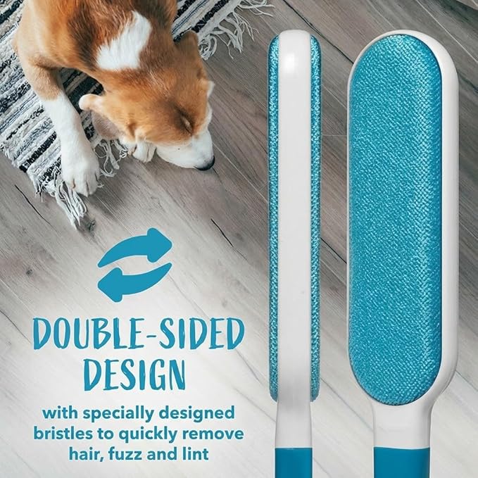 Lint Brush and Pet Hair Remover for Laundry, Clothes, Couches, Car Seats, Furniture and Fabric. Reusable Dog and Cat Fur Wizard Hair Removal Brush. ALLISTAR (Sky Blue)