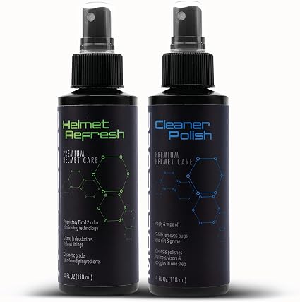 Molecule Helmet Polish Kit | Premium Helmet Care | 4 Ounce Cleaner Polish & Refresh | Cleans and Details Gloss Finish He