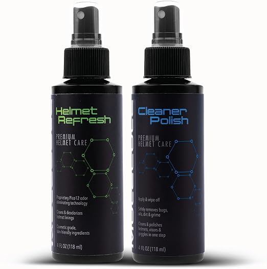 Molecule Helmet Polish Kit | Premium Helmet Care | 4 Ounce Cleaner Polish & Refresh | Cleans and Details Gloss Finish He