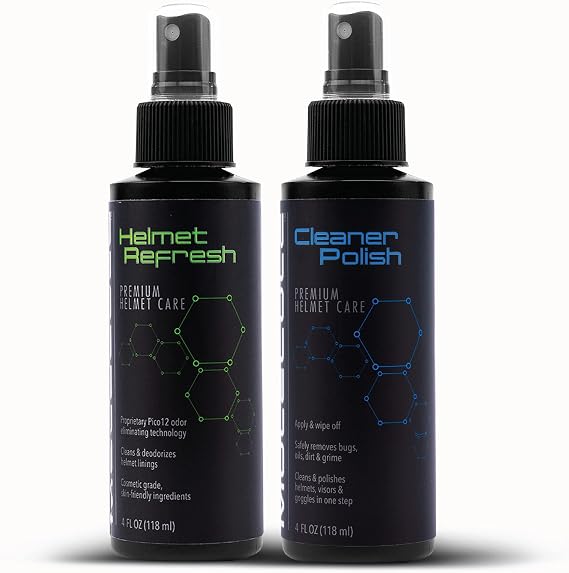 Molecule Helmet Polish Kit | Premium Helmet Care | 4 Ounce Cleaner Polish & Refresh | Cleans and Details Gloss Finish He