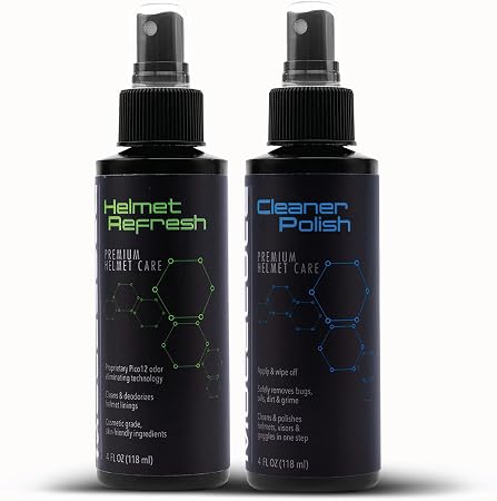 Molecule Helmet Polish Kit | Premium Helmet Care | 4 Ounce Cleaner Polish & Refresh | Cleans and Details Gloss Finish He
