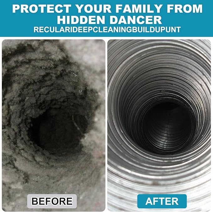 Sealegend 40 Feet Dryer Vent Cleaner Kit/Lint Remover/Upgraded Flexible Quick-Snap Brush with Drill Attachment/Fireplace Chimney Brushes for Easy to Use/Works with or Without Power Drill