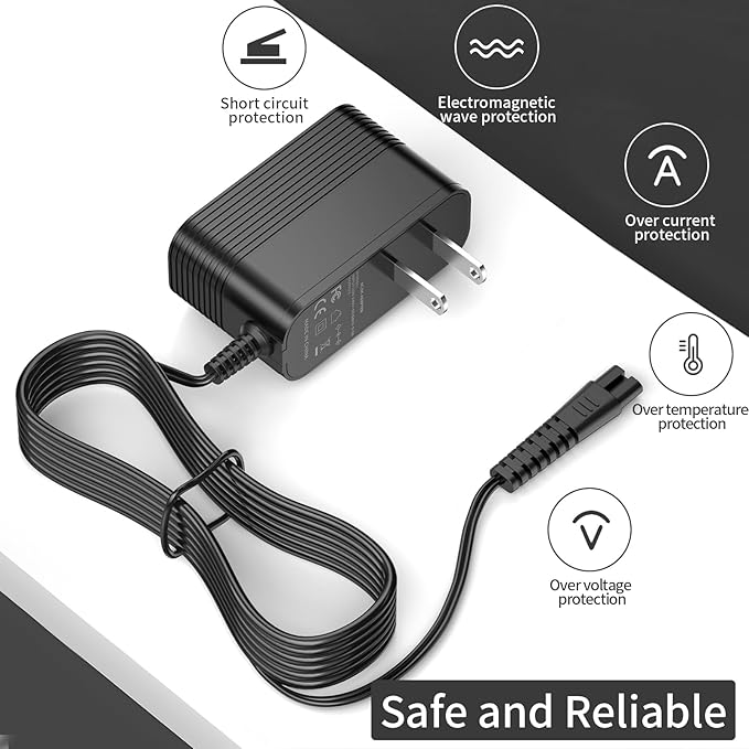 9V Charger for Voweek Electric Spin Scrubber Power Cord Compatible with Voweek VWS211/SP02/ AC Adapter Supply Replacement for LABIGO LA1 Pro Charger Cord
