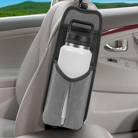 Linkidea Car Seat Side Large Water Bottle Holder Compatible with Owala FreeSip 24oz/32oz, Yeti Rambler 26oz/36oz, Auto S
