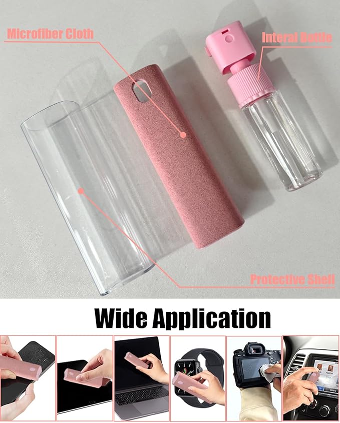 Touchscreen Mist Cleaner Screen Cleaner Spray Bottle Tool Screen Cleaner for iPhone iPad AirPods Eyeglasses Smartphones Tablet Versatile Cleaners Essentials (2 Units)