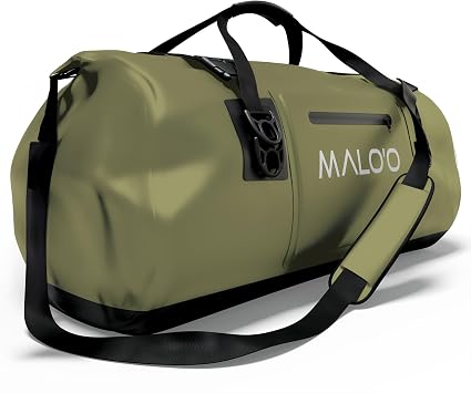 Malo’o Waterproof Dry Duffel, Heavy-Duty Roll Top Waterproof Gear Bag with Shoulder Strap & Molle Loops, Marine Duffel f