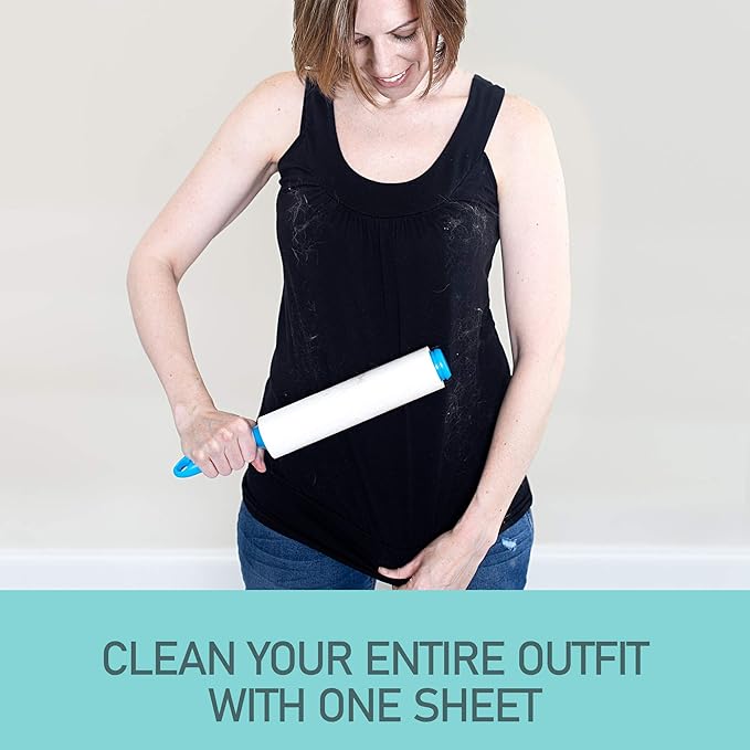 Mammoth Lint Roller-Extra Large Lint Roller, 2 Rollers and 2 Refills, 90 Sheets per Roll, Perfect for Pets (360 Extra Long Sheets Total)
