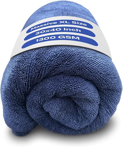 Captain's Car Care "The Kraken Drying Towel #1 Best and Largest Towel for Truck Detailing Streak Free, Massive 30x40 Inc