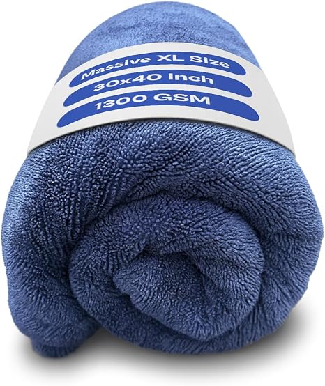 Captain's Car Care "The Kraken Drying Towel #1 Best and Largest Towel for Truck Detailing Streak Free, Massive 30x40 Inc